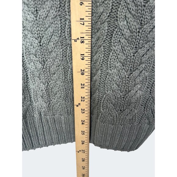 Splendid Abbott Short Sleeve Sweater Gray Cable Knit Pattern Turtleneck Large - Picture 8 of 16